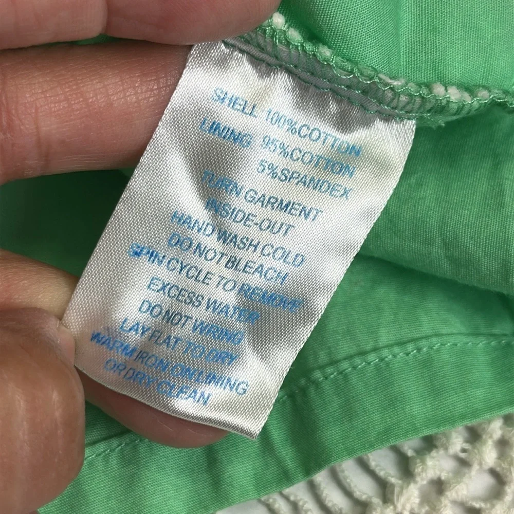Southern Tide Women's Shorts Medium Pull On Green Lined‎ Lace Resort Coastal